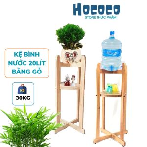 Kệ bình nước 20 lít gỗ tràm bông vàng tự nhiên tháo lắp dễ dàng để góc tường