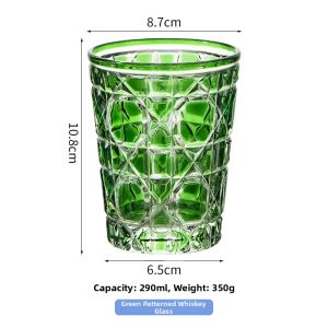 Luxury Style Colored Plaid Whiskey Glass Coffee and Sparkling Water Cup