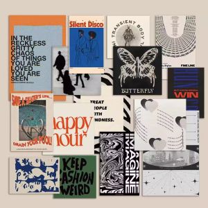 American Style Mixed Color Personality Poster Card Wall Stickers Atmosphere Decoration Room Decorations Ins Style Desktop Decorations