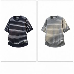 izzue | Summer Light Rayon Stripe Knitwear Short Sleeve