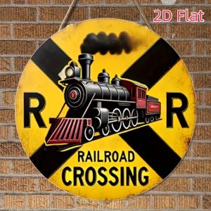 CIFbuy Vintage Train Railway Aluminum Wall Art 12x12 Inch Waterproof Durable Decor for Home Garden Man Cave