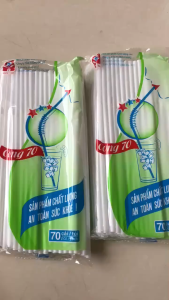 Combo 100 Bọc - Ống Hút Trắng Cong Tân Tường Khang 70 Cái – Phi 5 An Toàn Thực Phẩm