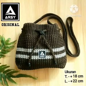 Tas Rajut Wanita Selempang Serut Model Terbaru Bisa COD