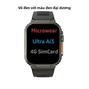 Đồng Hồ Thông Minh Microwear Ultra Ai3 5G Với 180 °   Máy Theo Dõi Sức Khỏe Dành Cho Nam Với Camera Xoay Màn Hình AMOLED HD 2.2 Inch GPS WiFi Gọi Điện 4G