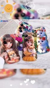 Wave Edge Case For Infinix Smart 8 Case Smart7 Case infinix smart 8 Case Hot 30i infinix phone case 6 5 11S NFC Zero Ultra 20 30Play 20S 10 9 G96 infinix smart 8 Phone Case Floral Cute Cat and Garden Girl Soft  Shockproof Phone Case XingHai