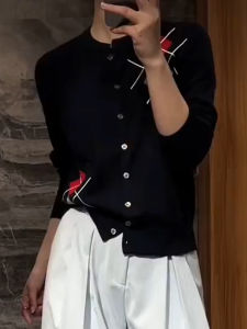 UYFY | Fashionable Knitted Long Sleeve Round Neck Open Cardigan Womens Loose Slimming Casual Top Korean Style Autumn New Arrival