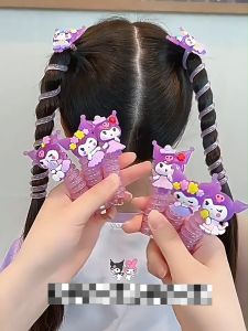 Pharaoh🍓Tali Rambut Kabel Telepon Kuromi Kartun Anak-anak Aksesori Rambut Ekor Kuda Ganda Tali Rambut Anak Perempuan