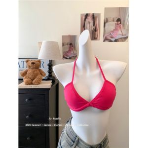 เสื้อชั้นในชุดว่ายน้ำเซ็กซี่สำหรับผู้หญิง สายเดี่ยว ทรงสามเหลี่ยม สายรัดคอ ชุดชั้นในฤดูร้อน ชุดชั้นในแบบสวมหัว ชุดชั้นในแบบสวมหัว