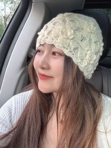 10.2 In Stock Hat Female Fall and Winter Three-Dimensional Flower Woolen Bucket Hat K-style Pastoral Style Cut Out Breathable Closed Toe Hat