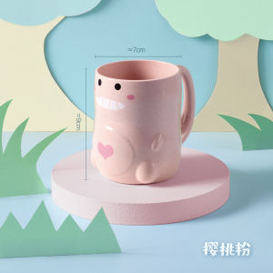 Bộ Cốc Đánh Răng Cặp Đôi Dễ Thương Dùng Tại Nhà Bằng Cỏ Lúa Mì Hoạt Hình Cốc Đựng Nước Cốc Đựng Nước Súc Miệng