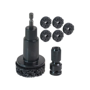 Wheel Hub Cleaning Kit Brake Disc Rust Removal Tool with Grinding Heads Polish Pads for Wheel Stud Resurfacing Lug Nuts Cleaning
