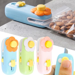 Mini Sealing Machine / 2 in 1 Rechargeable Bag Heat Sealer with Cutter / Magnetic Thermal Plastic Bag Sealants / Kitchen Food Keep Fresh Sealer