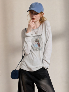 KUHNMARVIN | Áo Thun Dài Tay Nữ Thoáng Khí Bằng Cotton và Tencel