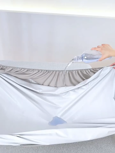WEICEE 3in1 Waterproof Mattress Cover (Includes 1 Fitted Sheet & 2 Pillowcases)Thicken Mattress Protector Bedsheet No Lukot No Gusot Single/Double/Queen/King Size Bed Sheet Cover With Garter
