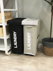 Narrow Gap Oxford Cloth Laundry Basket Waterproof Bathroom Dirty Clothes Storage Basket Childrens Toy with Wheels