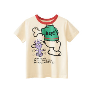 27Kids Cartoon Baby Clothes Short Sleeve T-Shirt Korean Style Boys Fashionable Summer New Arrival Cotton Pure Fabric Infant Wear