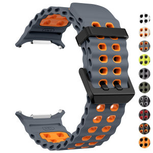 NEW Silicone Strap For Samsung watch ultra 47mm Bracelet No Gaps Sport two-tone Band for Galaxy 8 ultra watchband straps
