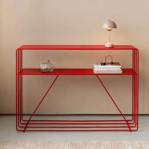 Modern Minimalist Iron Art Wall-Mounted Shelf Entrance Table Luxury Slim Storage Rack Commercial Space Metal Welding Craft