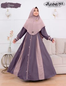 Gamis Lebaran Terbaru Set Hijab Merk Berkah 165 Size S - Xxxl Ready Seragaman