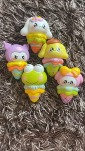 SQUISHY SWEETIE SCOOP CUTE CHARACTER HEAD ON ICE CREAM mainan pencetan fidget soft slow kado hadiah