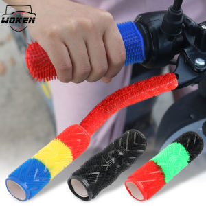 【WOKEN】4ชิ้น/เซ็ตใหม่ที่จับรถจักรยานยนต์สากลที่หุ้มแฮนด์จักรยานยนต์ระบายอากาศได้กันลื่นที่ครอบมือจับบาร์สบายกันกระแทกยางฟองน้ำหุ้มด้ามจับ