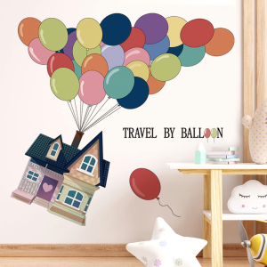 Decal giấy dán tường nhà bay bóng bay có keo sẵn - Trang trí phòng cho bé đáng yêu sáng tạo