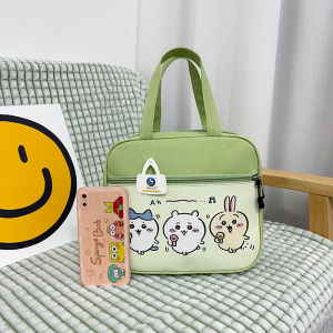 Large Capacity Lunch Box Bag Chiikawa Cartoon Girls Handheld Insulated Bento Bag Macaron Colored Daily Matching Family Storage Tools