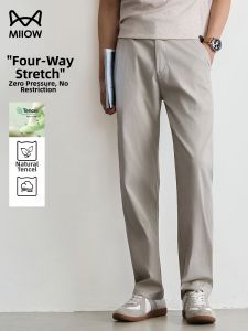 MiiOW | Old Money Style Tencel Lyocell Mens Autumn Breathable Straight Leg Casual Pants