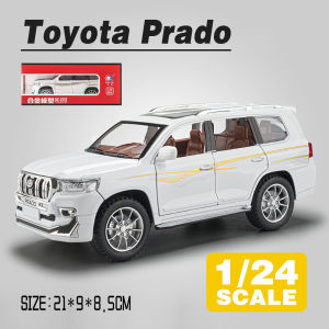 LEO 1:24 Toyota Prado Diecast โมเดล รถอัลลอยด์รถยนต์ของเล่นคอลเลกชันของขวัญสําหรับเด็กชายสาว ของเล่นเด็ก