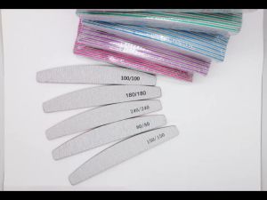 10Pcs/Lot Professional Nail Polish File Set 80 100 150 180 240 Grit Nail File Moon Style Manicure Limes Nails Files Buffer Tools