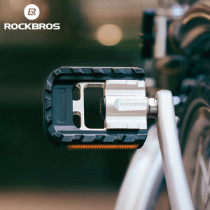ROCKBROS Bicycle Folding Pedal Anti-slip Sealed Bearings Folding Bike Pedals Aluminium Alloy Reflective MTB Pedal