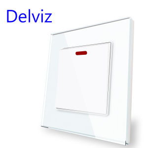 Delviz 20A Water Heater Switch Toughened Crystal Glass PanelDouble pole double break Button High power air conditioner Switch