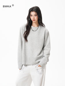BWKA | Casual Gray Long Sleeve Basic T-shirt