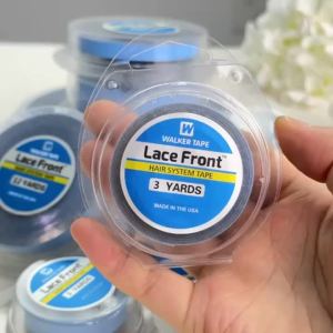 Blue Lace Front Tape Hair Extension Double-Sided Tape 0.8/1.0/1.27cm Width 3 Yards with Box for Wig And Hair Weave