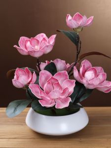 Luxurious Large Magnolia Flower Simulation Set Ornament Scene Decoration Living Room Dining Table Floral Decoration Fake Flowers
