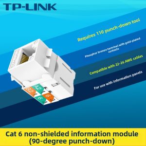 TP-Link | Mô-đun Thông Tin CAT6 Góc 90 Độ Không Bảo Vệ Tốc Độ Cao Gigabit 8 Lõi Đồng Mạ Vàng