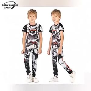 332Rashguard Kids MMA T-shirt Boy Short Sleeve Kids Kicking Jiu Jitsu Shirts Children Rash Guard MMA Clothing Compression Shirt