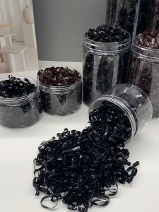 2mm/4mm Black Disposable Rubber Bands Gum For Ponytail Holder Elastic Hair Bands (with box)