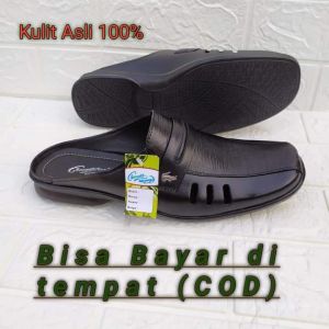 Sepatu selop kulit sapi asli