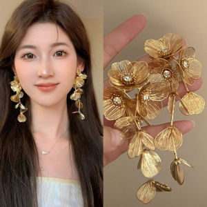 Personality Exaggerate Flower Tassel Dangling Earrings for Sweet Girls High-end Earring for Women
