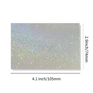 50 Pcs Sand Stars Cold Laminating Film Holographic Sticker Paper 2.9×4.1 Inch Glitter Clear Holographic Overlay Adhesive Paper