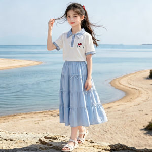 LIREGONGZHU | Summer Lightweight Girls Short Sleeve Skirt Set