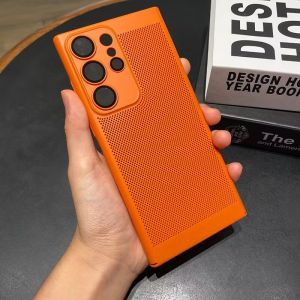 Lưới tản nhiệt thoáng khí Ốp điện thoại cho Samsung S23 FE S22 Ultra s23plus s22plus PC cứng chống sốc Bìa máy ảnh bảo vệ trường hợp