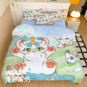 Cute Cartoon Bedding Set New Arrival Student Dormitory Single Bed Sheet Three Piece Set Digital Printing Polyester Fabric