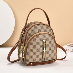 Kangaroo Genuine Leather Double Shoulder Bag Womens Large Capacity Fashion Print Single Shoulder Bag Trendy Student Backpack