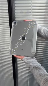 เคสไอแพด GEN8 โปร่งใสอะคริลิค ฝาปิดแบบY ผีเสื้อ sticker Air6/7 Gen11 Gen9 10.2 Air5/4