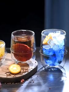 แก้วผนังคู่ แก้วไวน์ ถ้วยเครื่องดื่ม ถ้วยเบียร์ ถ้วยนม ถ้วยชา double wall glass cup wine cup beverage cup beer mug milk mug tea mug