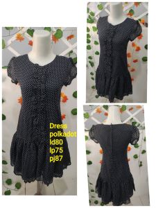 Dress polkadot hitam
