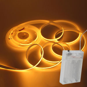 DC5V 3AA Battery Powered 8mm PCB COB LED Strip 320LEDs/M Warm Natural Cool White Flexible Tape for Cabinet TV Bedroom Backlight