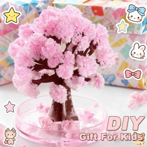 DIY Artificial Crystal Growing Magic Sakura Paper TreeMiniature Plant Ornament DecorNovelty Science Toy Gift for Boys & Girls